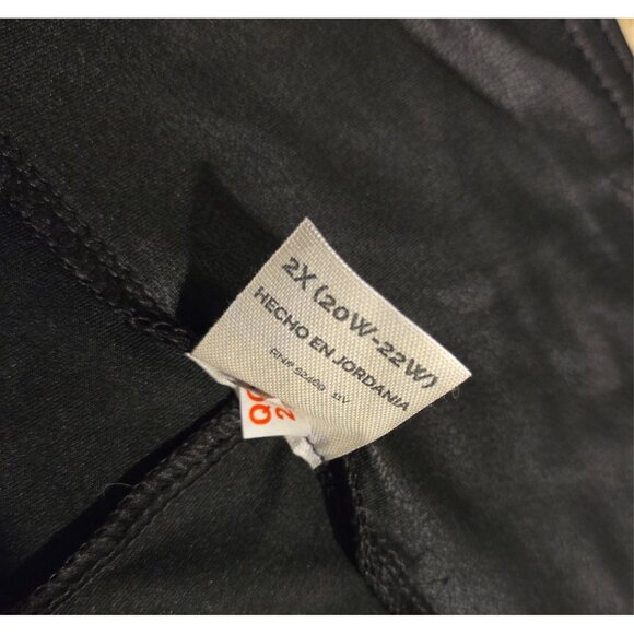 New! Terra & Sky Women's Plus Size 2X Fitted Legging Black Faux Leather Pull-On - Picture 9 of 14